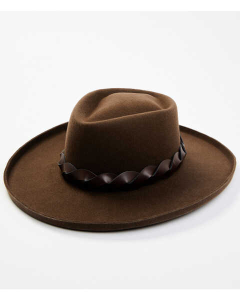 Shyanne Women's Felt Western Fashion Hat , Brown, hi-res