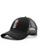 Image #1 - Cody James Men's Mexico Flag Sugar Skull Embroidered Ball Cap, Black, hi-res