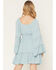 Image #4 - Shyanne Women's Highlands Embroidered Long Bell Sleeve Mini Dress, Aqua, hi-res