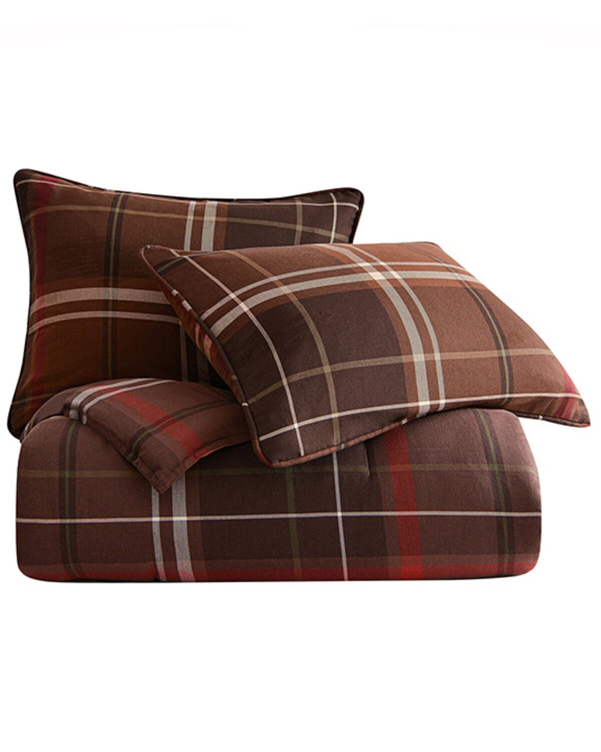 Image #1 - HiEnd Accents Jackson Plaid Print 3 Piece Duvet Cover Set - King Size, Brown, hi-res