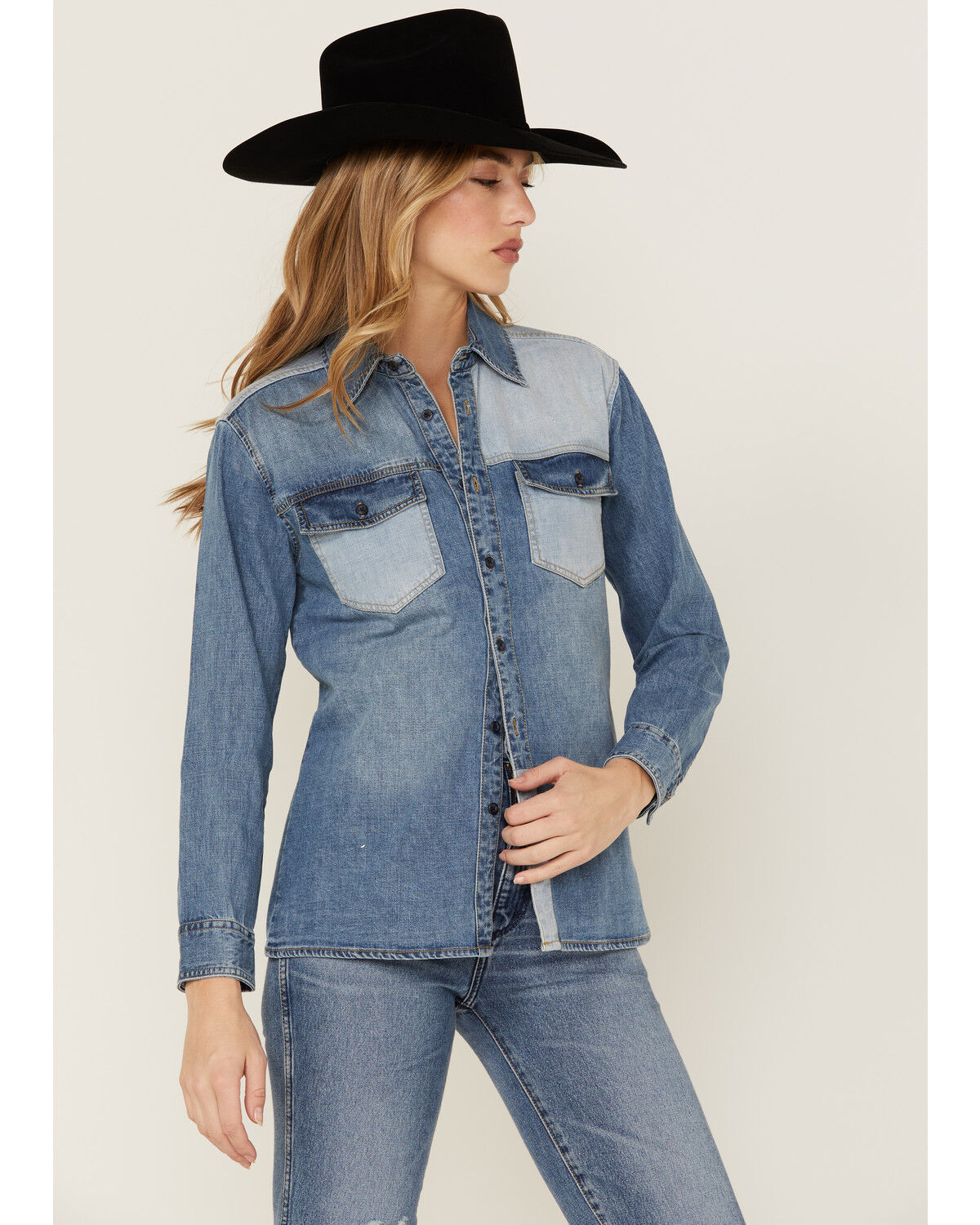 Image #1 - Cleo + Wolf Women's Oversized Denim Shirt, , hi-res