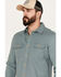 Image #2 - Pendleton Men's Beach Shack Solid Long Sleeve Button-Down Western Shirt, Green, hi-res