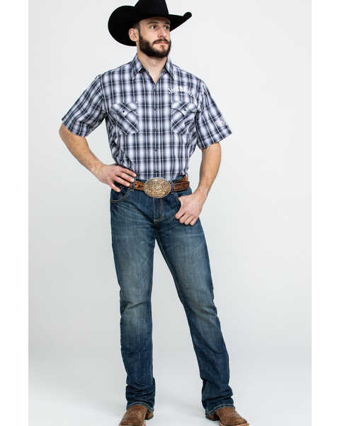 Jack Daniel's Men's Textured Plaid Print Short Sleeve Western Shirt |  Sheplers