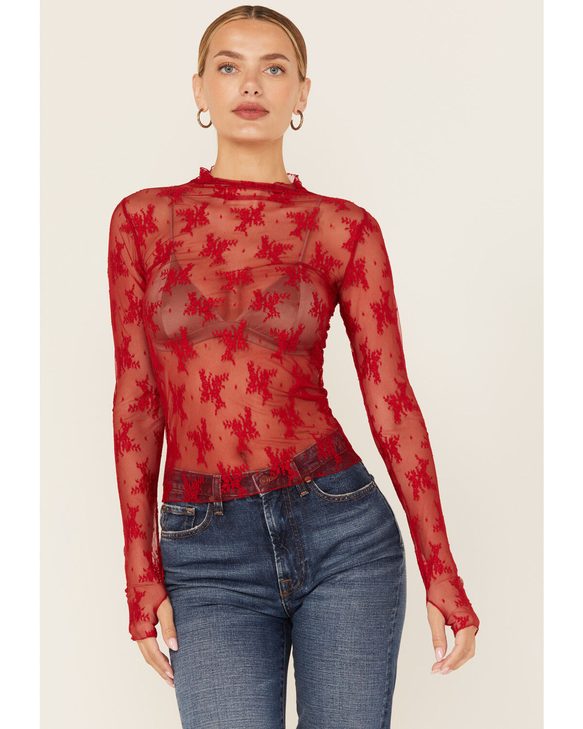 Image #1 - Free People Women's Lady Lux Layering Top, Red, hi-res