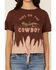 Image #3 - Shyanne Women's Dibs On The Cowboy Tie Dye Short Sleeve Graphic Tee, Medium Brown, hi-res