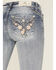 Image #2 - Miss Me Women's Light Wash Mid Rise Floral Embroidered Bootcut Stretch Denim Jeans, Light Wash, hi-res