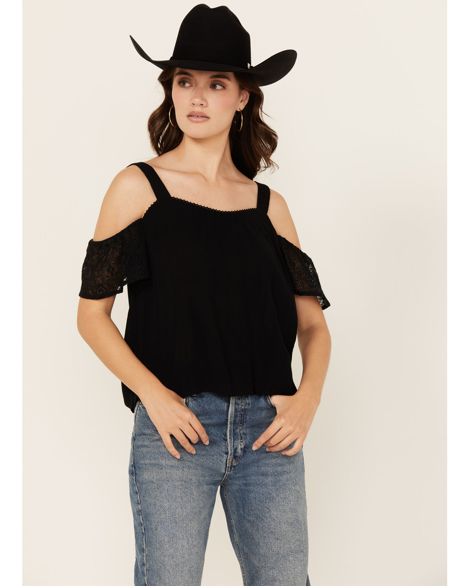 Jolt Women s Lace Cold Shoulder Tank Sheplers