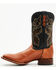 Cody James Men's Exotic Ostrich Western Boots - Broad Square Toe , Cognac, hi-res