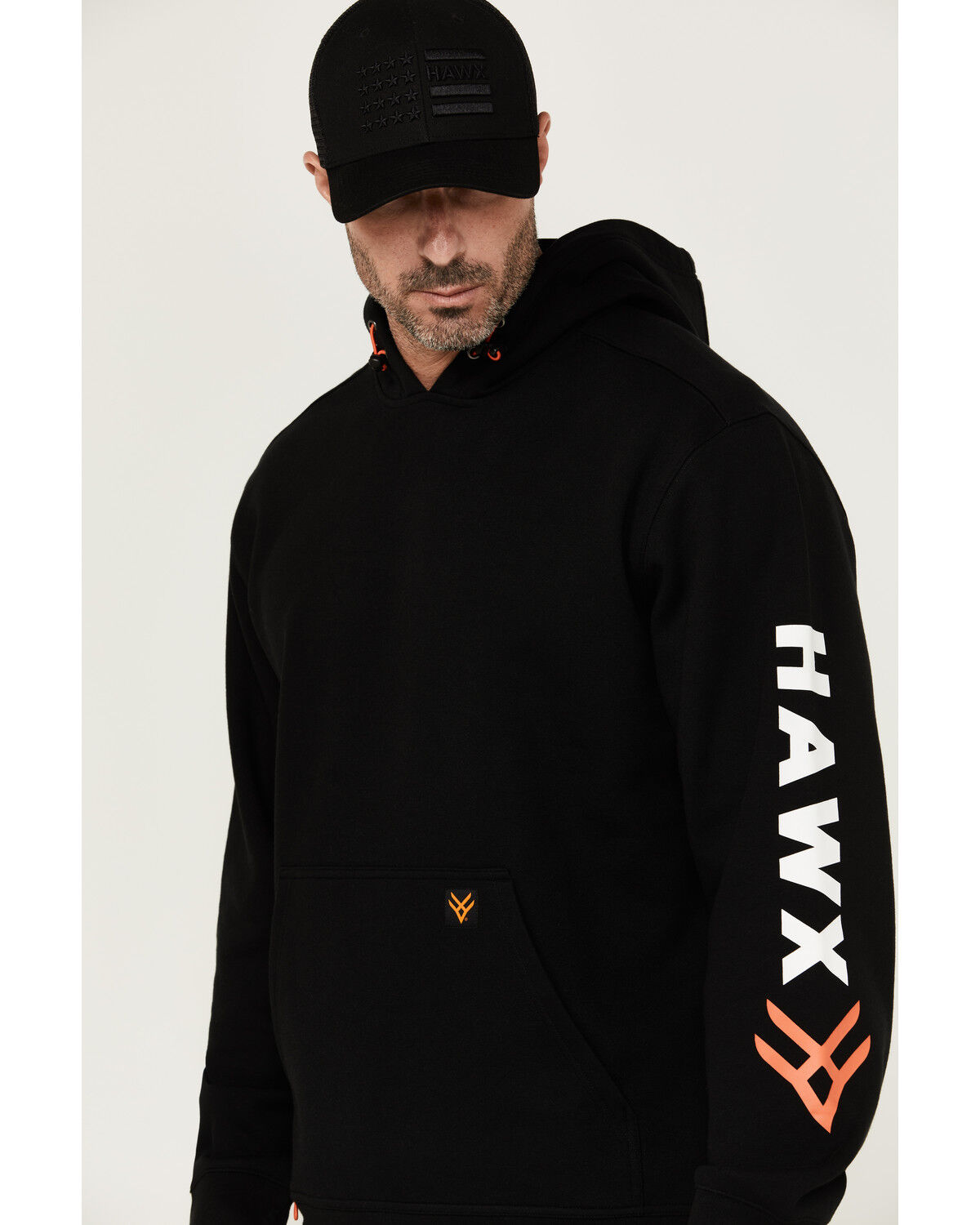 Image #2 - Hawx Men's Halstead Logo Sleeve Hooded Sweatshirt, Black, hi-res