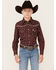 Image #1 - Cowboy Hardware Boys' Barbed Wire Long Sleeve Snap Western Shirt , Rust Copper, hi-res