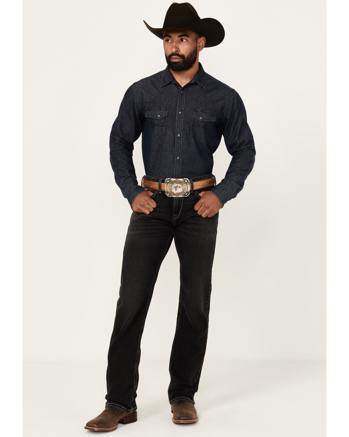 Image #1 - Ariat Men's M7 Slim Straight Stretch Denim Jeans, Grey, hi-res