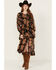 Image #1 - Miss Me Women's Multi Print Long Sleeve Midi Dress, Multi, hi-res