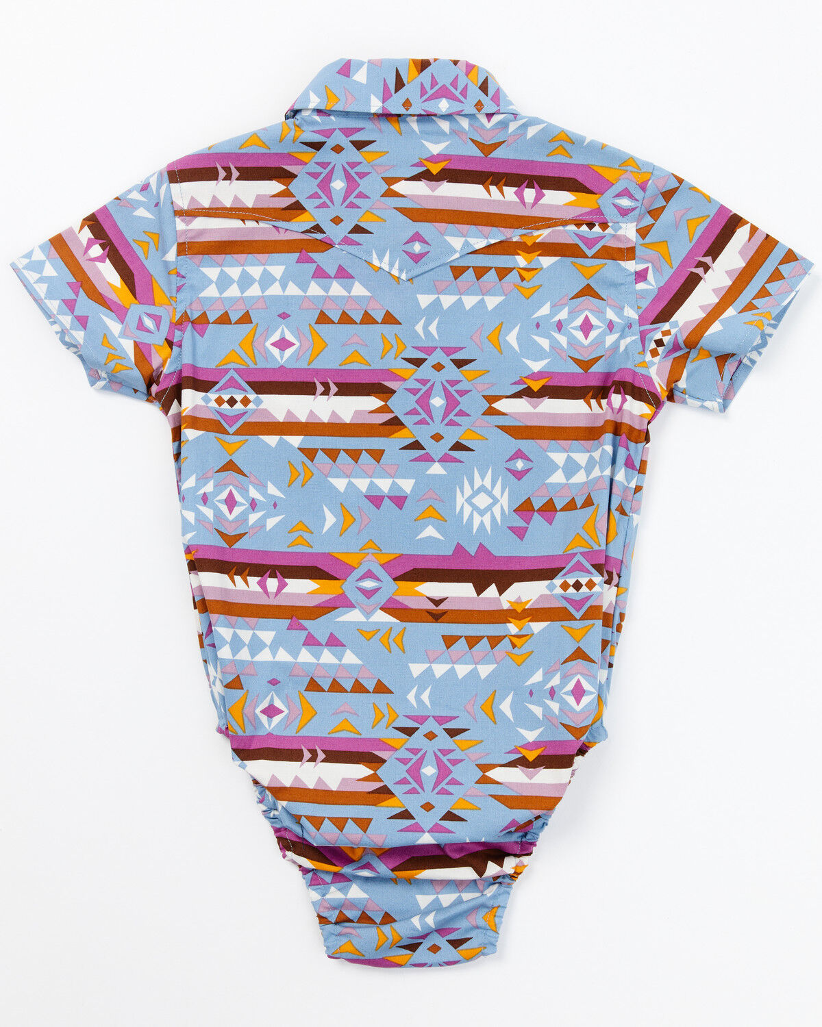 Image #3 - Shyanne Infant Girls' Printed Short Sleeve Snap Western Onesie, Blue, hi-res