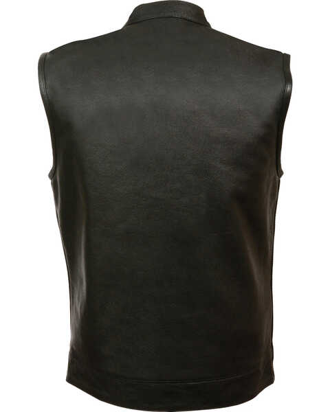 Image #2 - Milwaukee Leather Men's Open Neck Club Style Vest - 3X, Black, hi-res