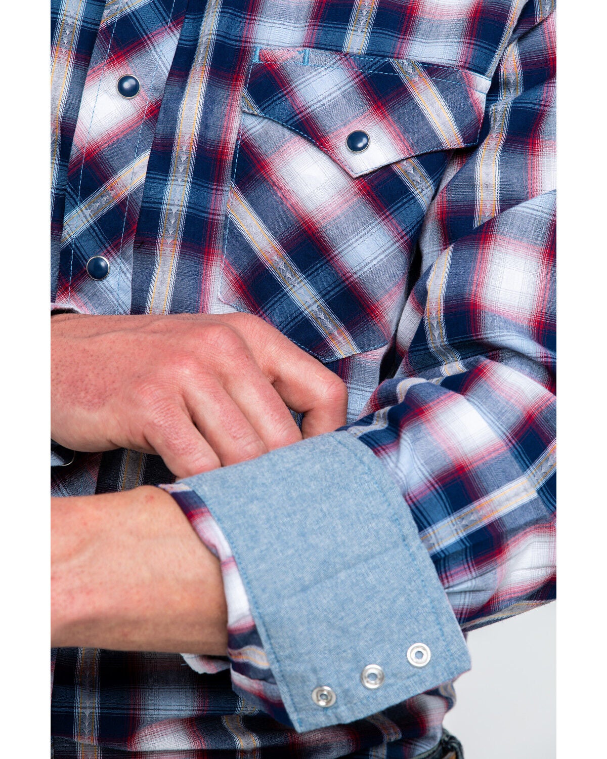 Image #4 - Roper Men's Plaid Long Sleeve Western Shirt , , hi-res
