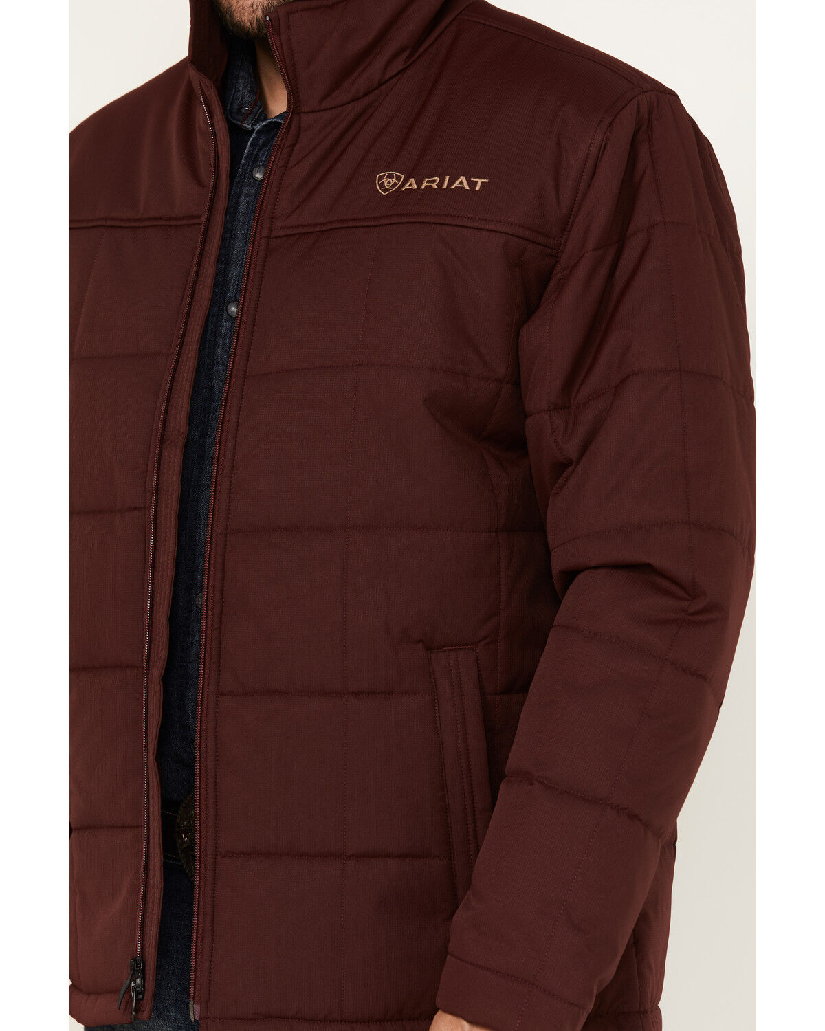 Image #3 - Ariat Men's Crius Solid Insulated Concealed Carry Jacket - Tall, Burgundy, hi-res
