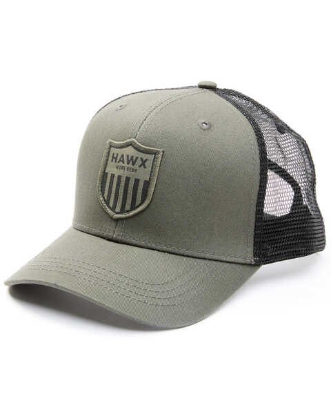 Hawx Men's Olive Shield Logo Patch Mesh-Back Ball Cap , Olive, hi-res