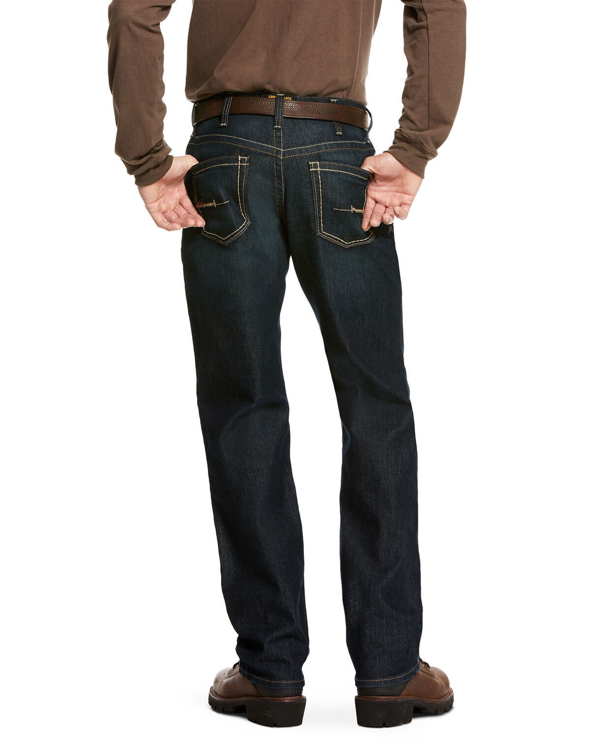 Image #1 - Ariat Men's Rebar M4 Cobalt Durastretch Edge Stackable Straight Work Jeans, Blue, hi-res