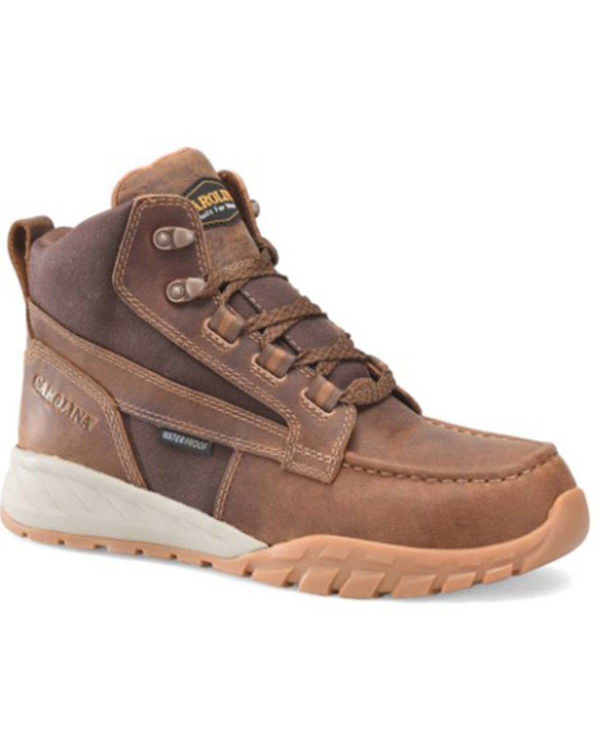 Carolina Men's Challenge 6" Lace-Up Waterproof Hiker Work Boots - Composite Toe, Brown, hi-res