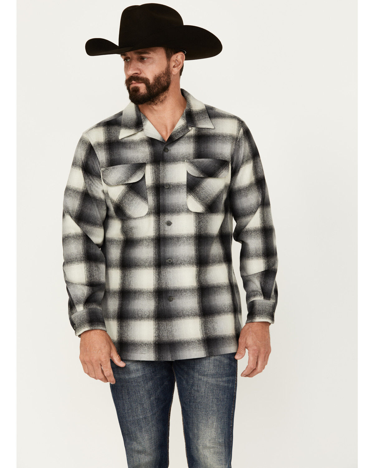 Image #1 - Pendleton Men's Plaid Print Board Shirt, Tan, hi-res