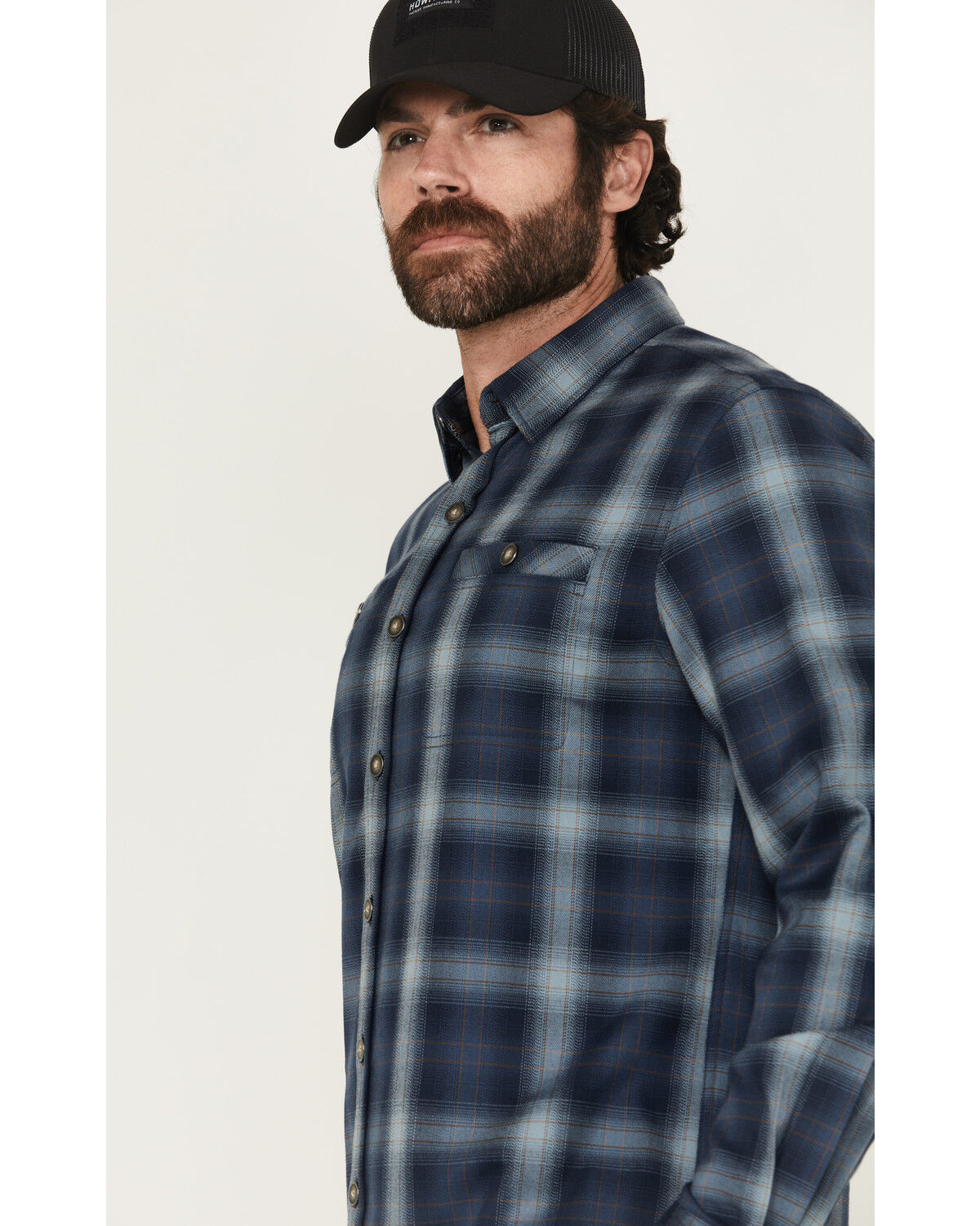Image #2 - Dakota Grizzly Men's Landon Plaid Print Long Sleeve Button-Down Western Shirt, Blue, hi-res
