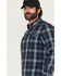 Image #2 - Dakota Grizzly Men's Landon Plaid Print Long Sleeve Button-Down Western Shirt, Blue, hi-res