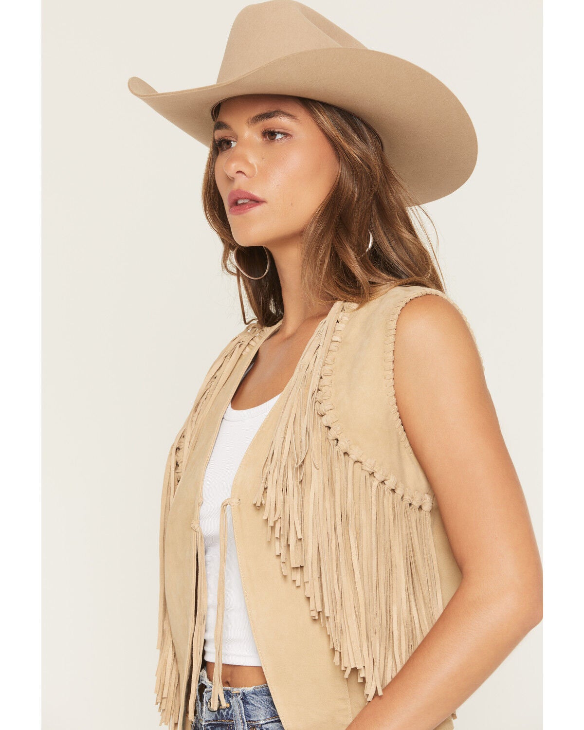 Image #2 - Scully Women's Suede Fringe Vest, Natural, hi-res