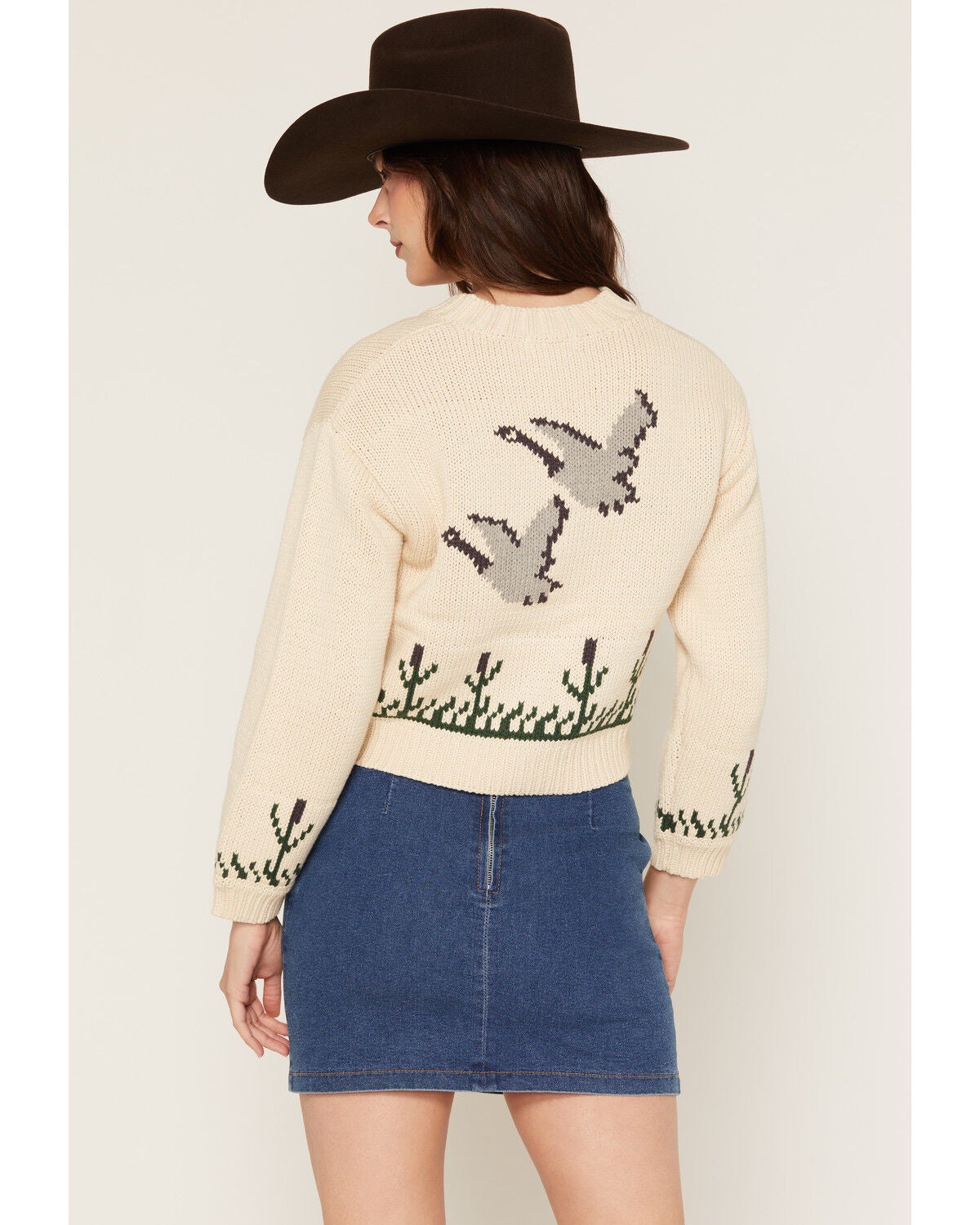 Image #4 - Sadie & Sage Women's Goose Zip-Up Sweater, Cream, hi-res