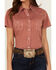 Image #3 - Rough Stock by Panhandle Women's Micro Geo Print Short Sleeve Pearl Snap Stretch Western Shirt, Rust Copper, hi-res