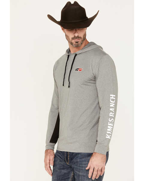 Image #2 - Kimes Ranch Men's Ninja Hood Tech Logo Long Sleeve T-Shirt, Heather Grey, hi-res