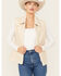 Image #2 - Cripple Creek Women's Shearling Faux Suede Vest, Cream, hi-res