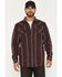 Image #1 - Moonshine Spirit&reg; Men's Guitar Strap Dobby Stripe Long Sleeve Snap Western Shirt, Burgundy, hi-res