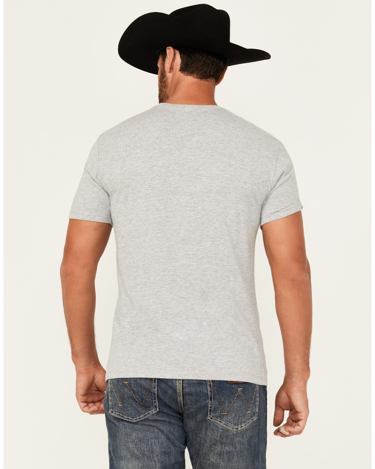 Image #4 - Cinch Men's Circle America Logo Short Sleeve Graphic T-Shirt, Heather Grey, hi-res