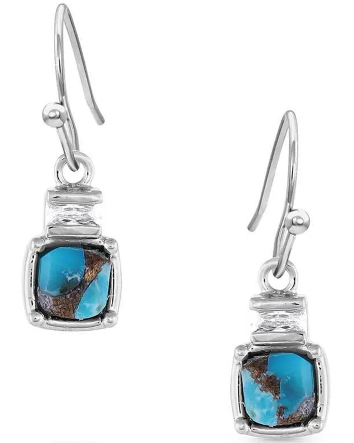 Image #1 - Montana Silversmiths Women's Golden Rush Turquoise Earrings, Silver, hi-res