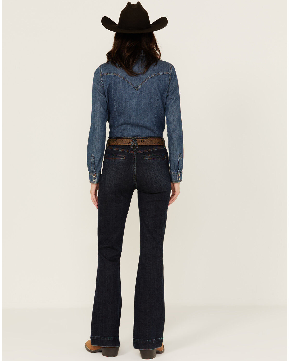 Image #3 - Rock & Roll Denim Women's Dark Wash High Rise Trouser Stretch Denim jeans, Dark Wash, hi-res