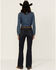 Image #3 - Rock & Roll Denim Women's Dark Wash High Rise Trouser Stretch Denim jeans, Dark Wash, hi-res