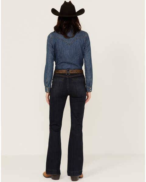 Image #3 - Rock & Roll Denim Women's Dark Wash High Rise Trouser Stretch Denim jeans , Dark Wash, hi-res