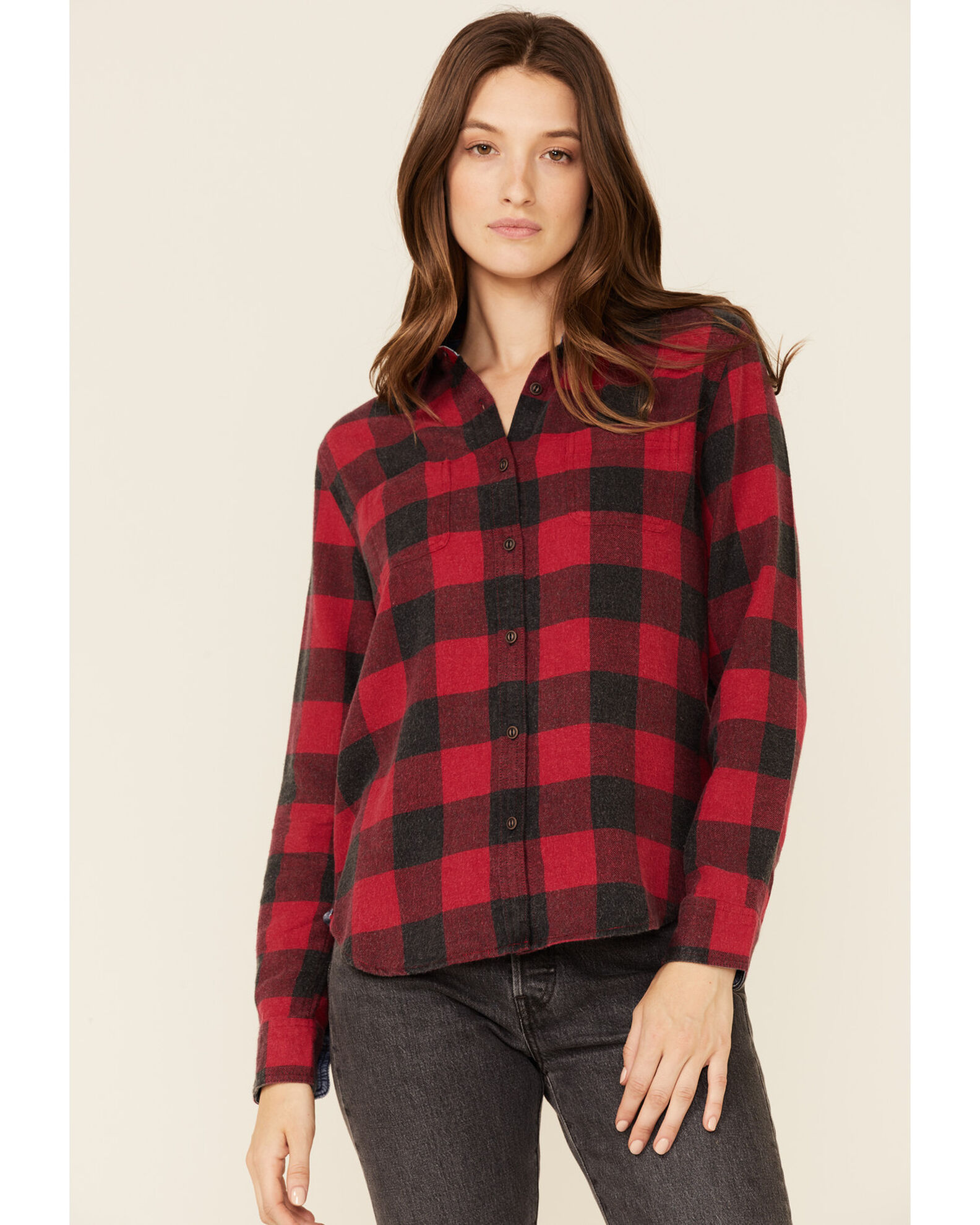 Flag Anthem Women s Buffalo Check Long Sleeve Western Shirt Sheplers