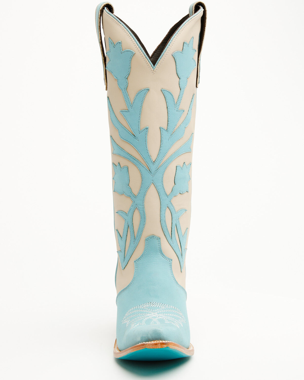 Image #4 - Lane Women's Jolene Overlay Tall Western Boots - Snip Toe, Blue/white, hi-res