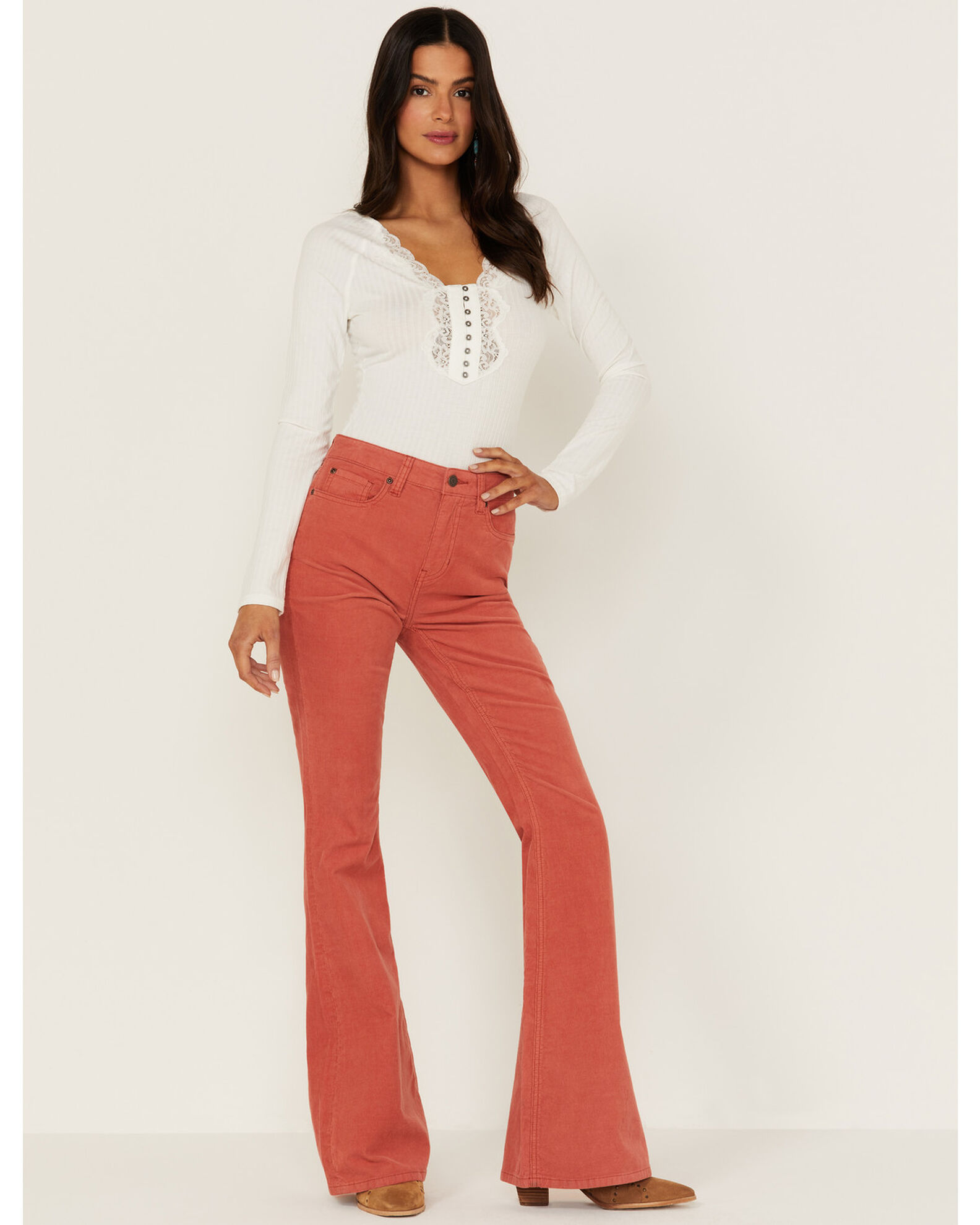 Stretch corduroy jeans womens cheap