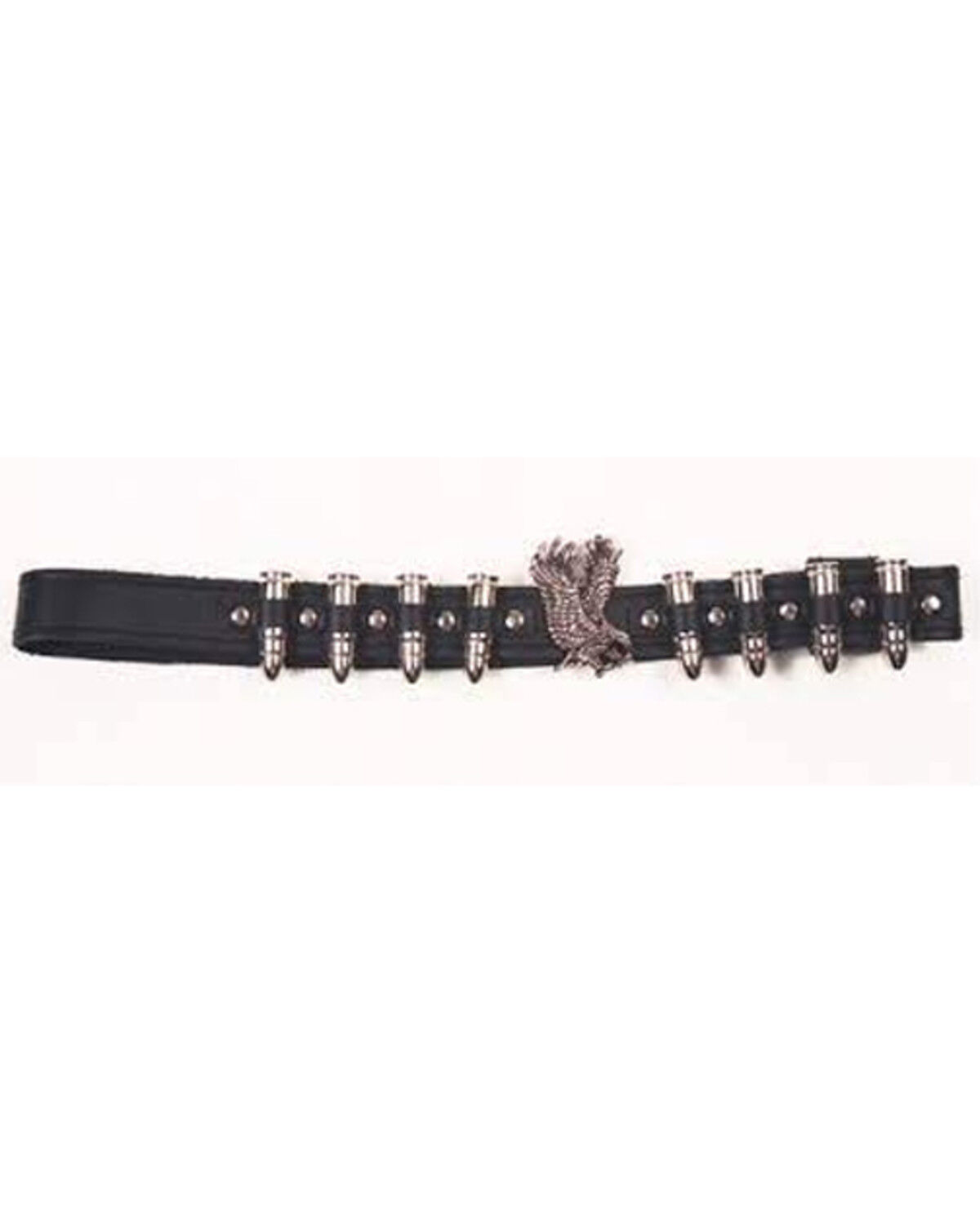 Image #1 - Almax Eagle And Bullets Leather Hat Band, Black, hi-res