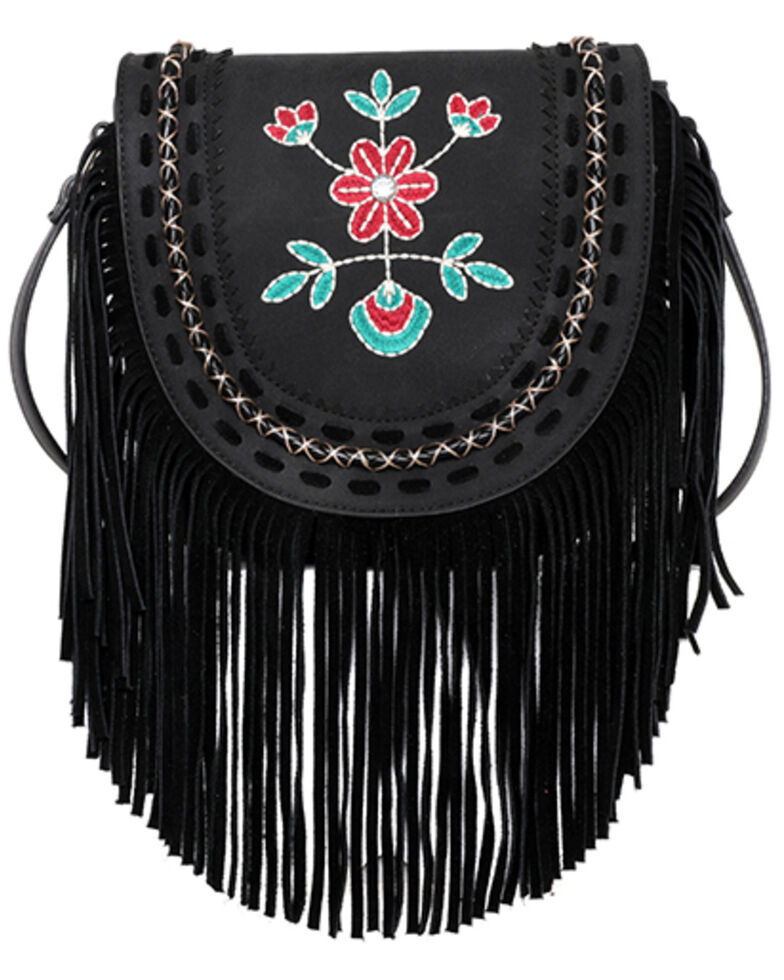 Montana West Women's Wrangler Floral Crossbody Bag, Black, hi-res