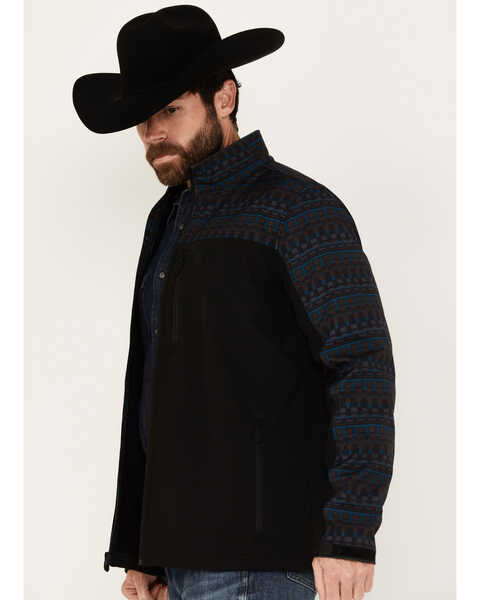 Image #2 - RANK 45® Men's Southwestern Block Print Softshell Jacket, Black, hi-res