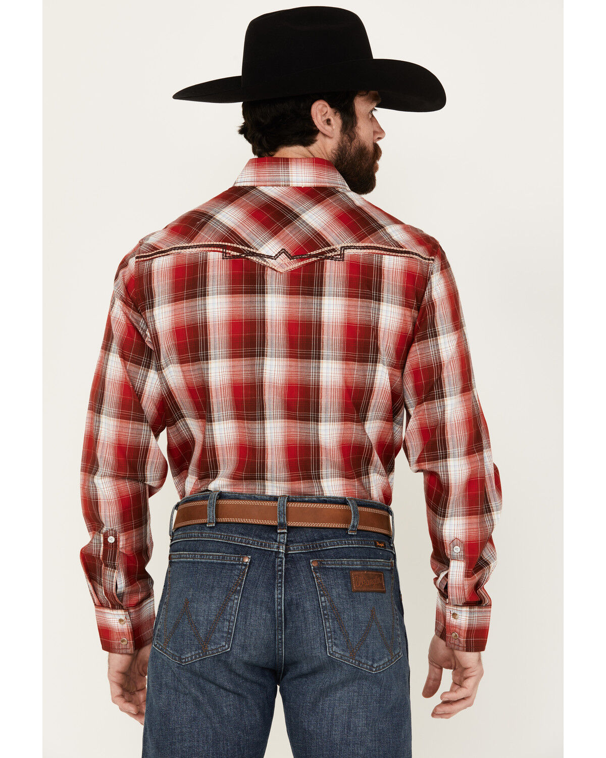 Rock 47 by Wrangler Men's Plaid Print Long Sleeve Snap