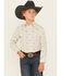 Image #1 - Rough Stock by Panhandle Boys' Steer Head Printed Long Sleeve Pearl Snap Western Shirt, Tan, hi-res