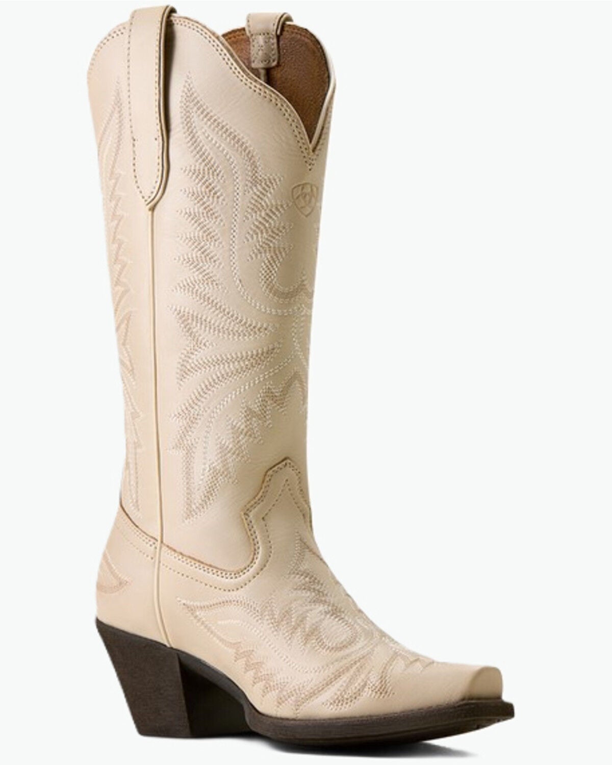 Ariat Women's Round Up Collins Performance Western Boots - Snip Toe, Beige, hi-res