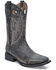 Image #1 - Corral Men's Distressed Cut Out Western Boots - Broad Square Toe, Black, hi-res