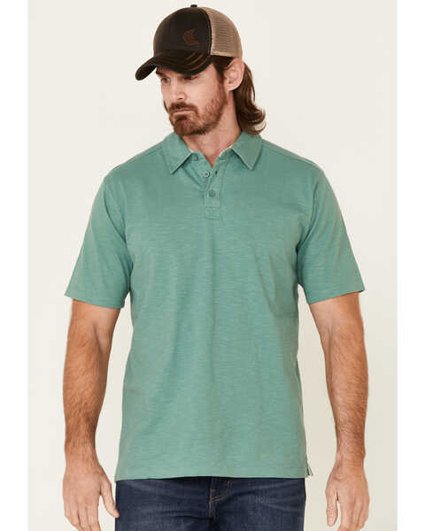North River Men's Solid Slub Short Sleeve Polo Shirt , Green, hi-res