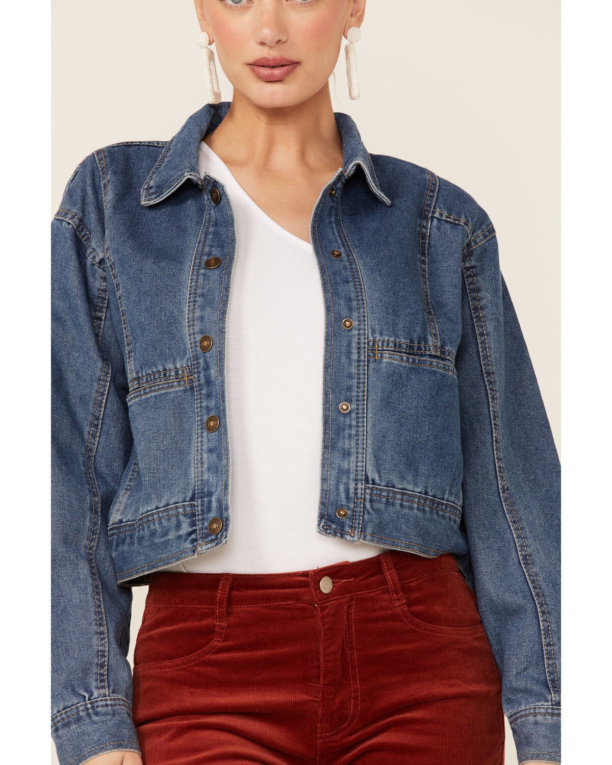Boom Boom Jeans Medium Wash Seam Pocket 
