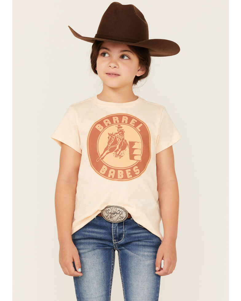Shyanne Girls' Rodeo Horse Barrel Babes Graphic Tee, Blush, hi-res